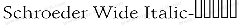 Schroeder Wide Italic字体转换